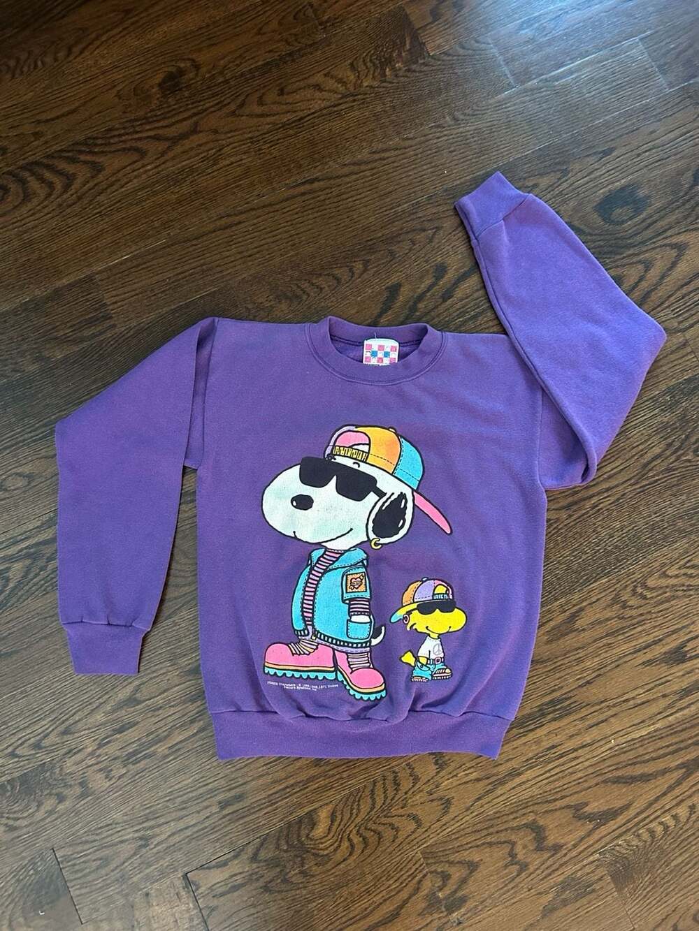 Vintage 90s Peanuts by Design Snoopy and Woodstock Double-Sided Sweatshirt